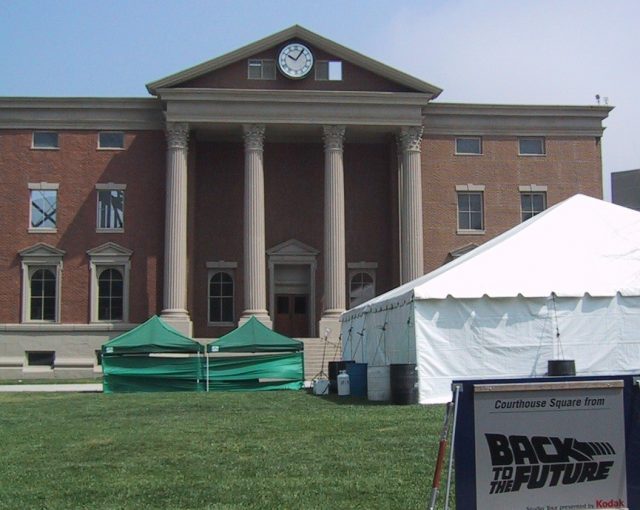 Courthouse square, a filming location for the Twilight Zone and Back to the Future, among others
