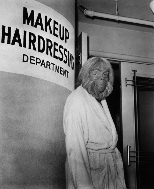 Maurice Evans finishing up with hair and makeup 