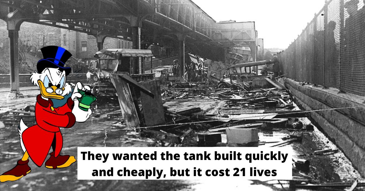 Sickeningly sweet The Great Molasses Flood of 1919, moving at 35 mph