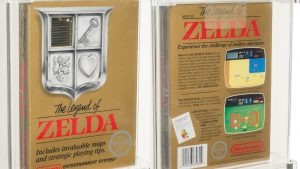 Front and back images of The Legend of Zelda NES game