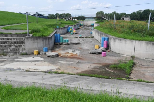 Empty manmade cement waterway