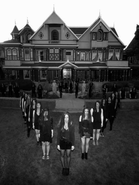 Fans descend upon the Winchester Mystery House wearing black veils in support of opening day of WINCHESTER, starring Academy Award¨ winner Helen Mirren