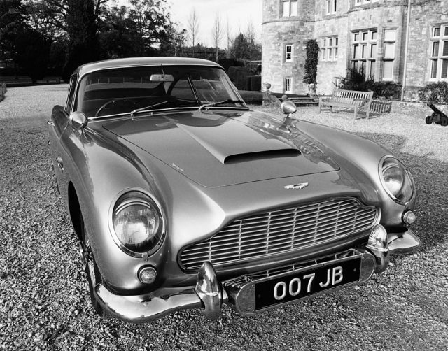 Aston Martin DB5 parked outside