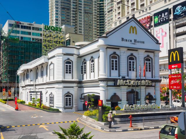 Mcdonald's located in Birch House in George Town, Penang, Malaysia