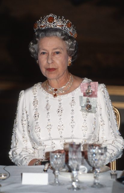 Queen Elizabeth in the Burmese Ruby Tiara