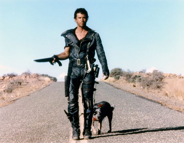 American actor Mel Gibson on the set of Mad Max 2: The Road Warrior written and directed by George Miller. (Photo by Sunset Boulevard/Corbis via Getty Images)