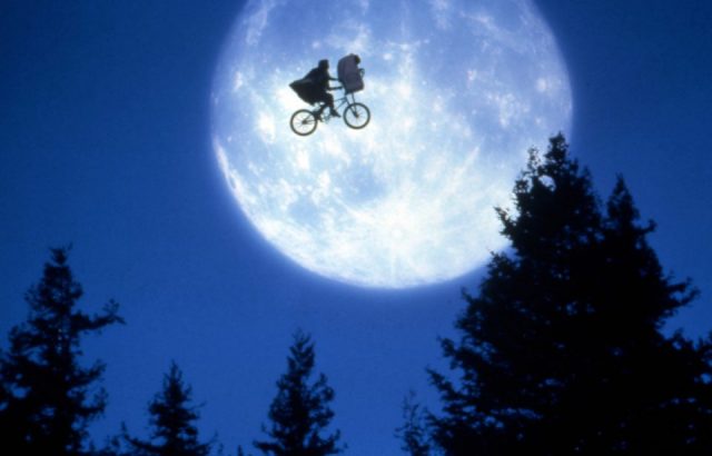 E.T. the Extra-Terrestrial moon fly-by