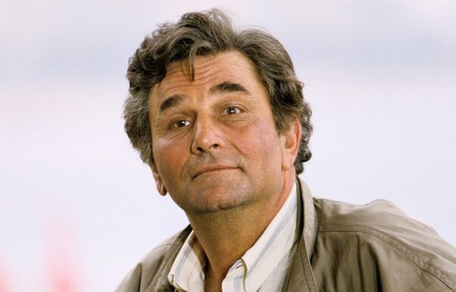 Close-up of Peter Falk's face