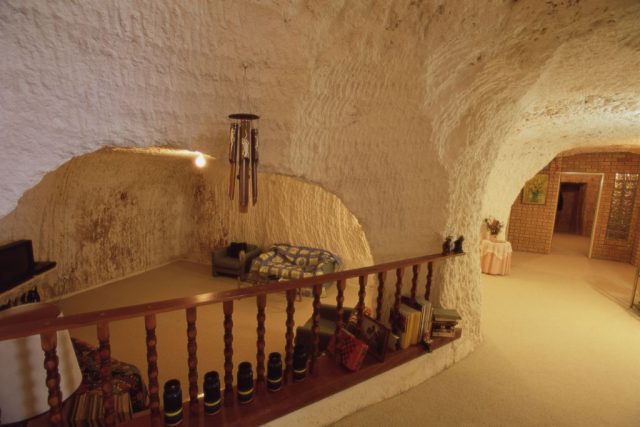 Hallway of an underground home in Coober Pedy