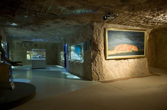 Interior of the Umoona underground art gallery