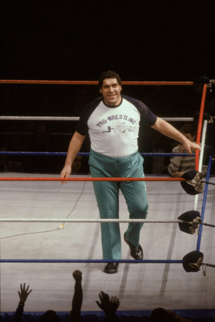 Andre the Giant smiles from the ring
