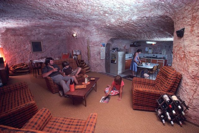 Family sitting in their living room