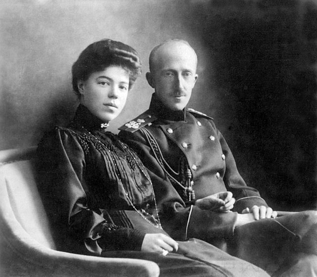 Grand Duchess Olga Alexandrovna and her first husband 