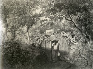 etching of a garden hermit