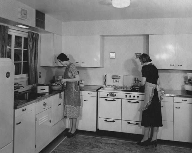 Two women working in a kitchen