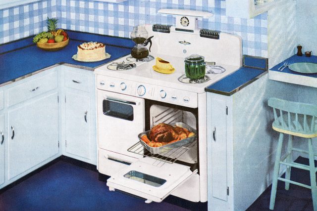 1950s kitchen interior
