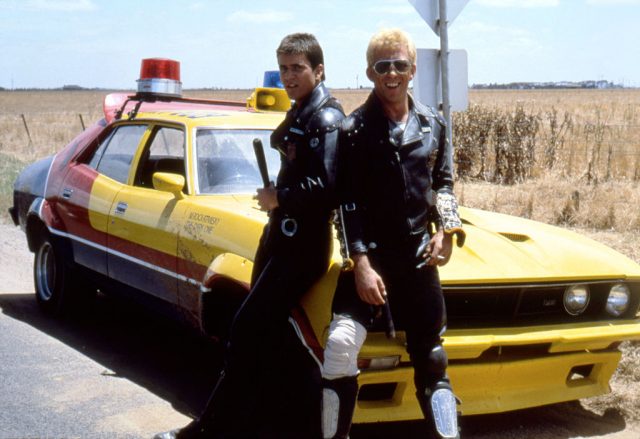 Mel Gibson and Steve Bisley on the set of Mad Max. (Photo Credit: Sunset Boulevard/Corbis via Getty Images)