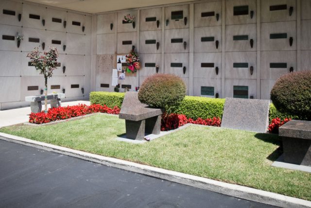 Wall of crypts at the Pierce Brothers Westwood Village Memorial Park