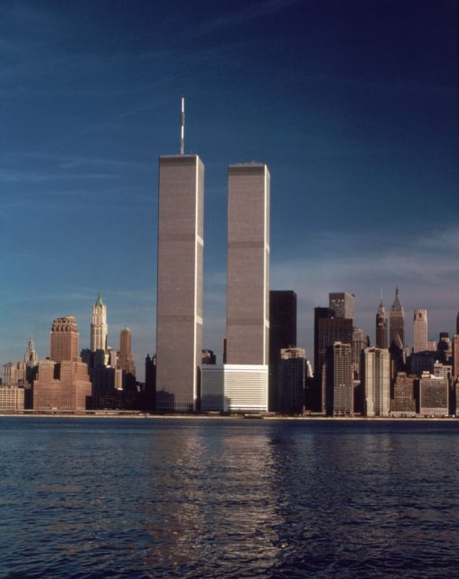 View of the Twin Towers from across the Hudson River