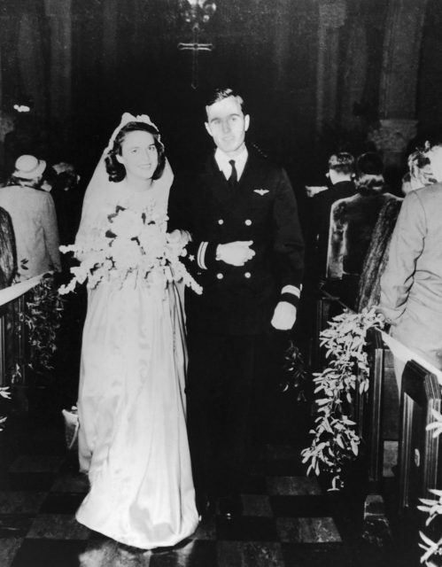 Barbara Bush on her wedding day 