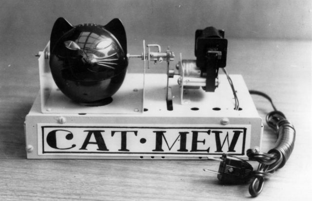 The mechanical cat can meow ten times a minute. (Photo Credit: Keystone/Getty Images)