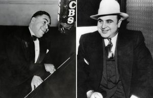 Fats Waller playing the piano + Al Capone sitting down