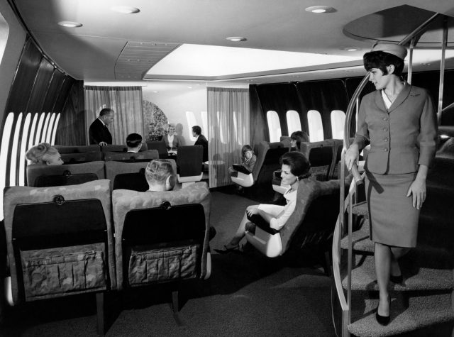 first class passengers on a jumbo jet 
