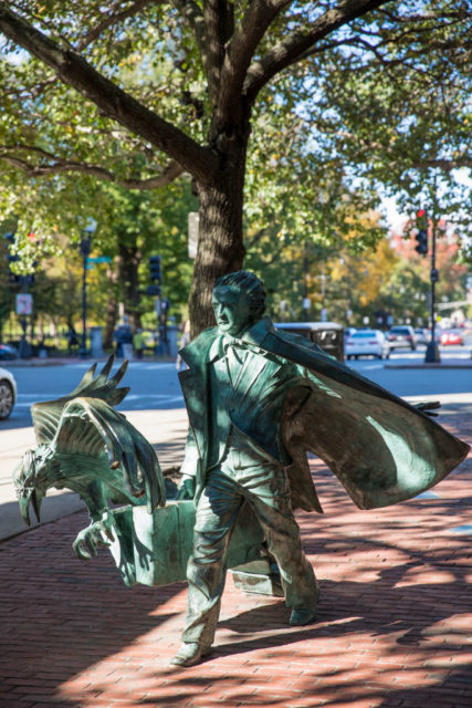 Bronze statue of Edgar Allan Poe