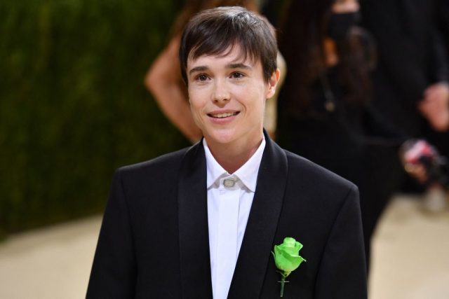 Canadian actor Elliot Page arrives for the 2021 Met Gala at the Metropolitan Museum of Art on September 13, 2021 in New York. (Photo Credit: ANGELA WEISS/AFP via Getty Images)