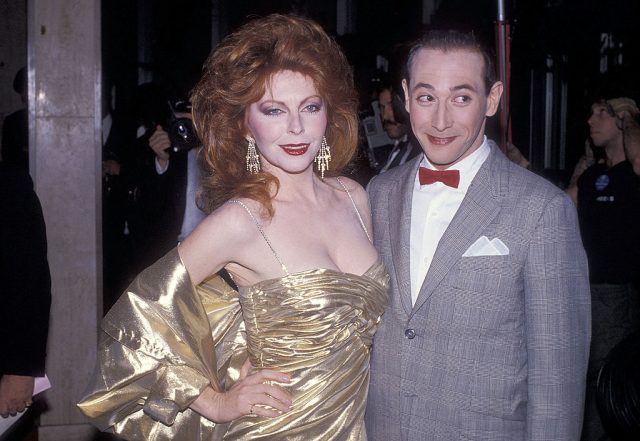 Cassandra Peterson and Paul Reubens attend the 42nd Annual Golden Globe Awards on January 26, 1985 (Photo Credit: Ron Galella, Ltd./Ron Galella Collection via Getty Images)