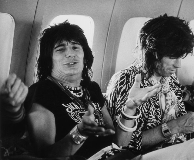 Guitarists Ron Wood (left) and Keith Richards