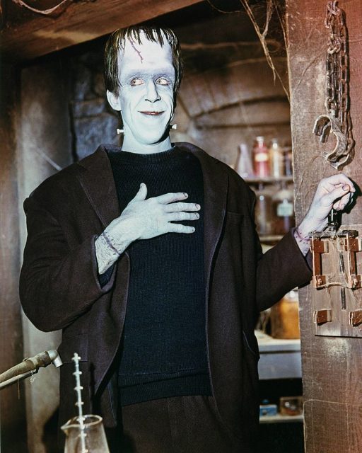 Fred Gwynne in costume in a publicity portrait issued for the US television series, ‘The Munsters’, USA, circa 1965. The sitcom starred Gwynne as ‘Herman Munster’. (Photo Credit: Silver Screen Collection/Getty Images)