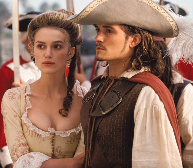 Keira Knightley and Orlando Bloom in Pirates of the Caribbean 