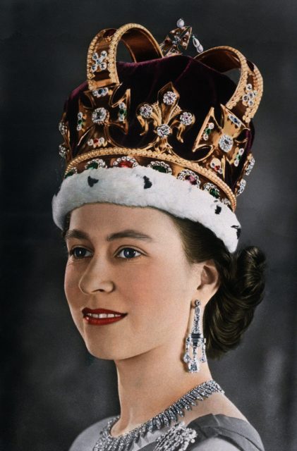 Queen Elizabeth II on her coronation day 