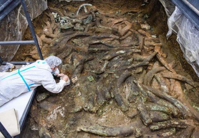 Archaeologist working at the Sanxingdui Ruins