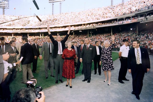 The Queen and President Bush at a MLB Game