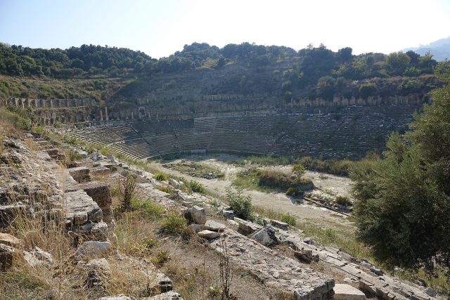 Half-buried ancient Greek stadium