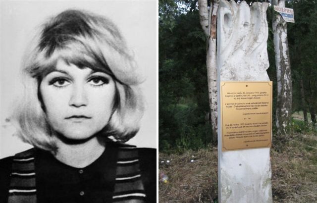 Vesna VuloviÄ‡ in the 1970s & Monument in SrbskÃ¡ Kamenice memorializing the crash (Photo Credit: Public Domain/Wikimedia Commons)