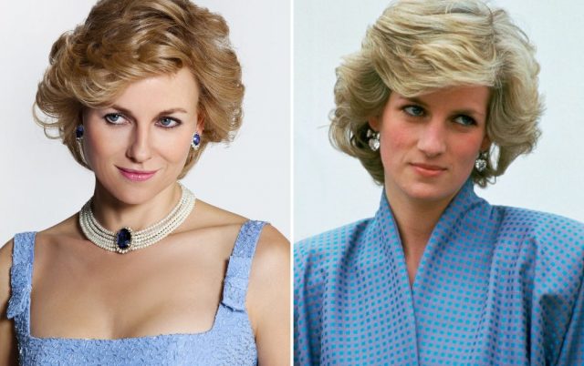 Naomi Watts as Princess Diana + Princess Diana looking to her left