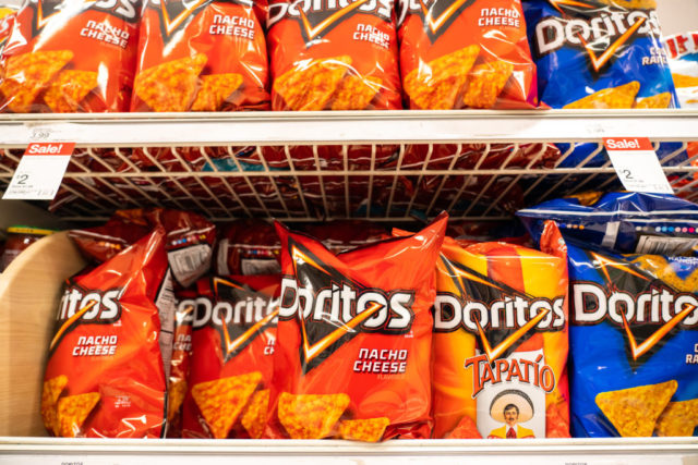 display of Doritos