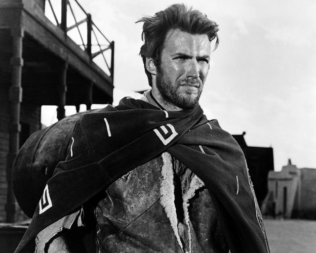 Clint Eastwood in a scene from 'A Fistful of Dollars'