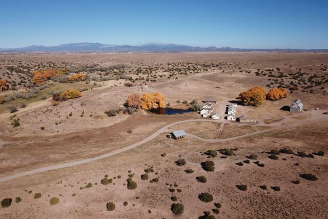 Aerial view of the 'Rust' film set