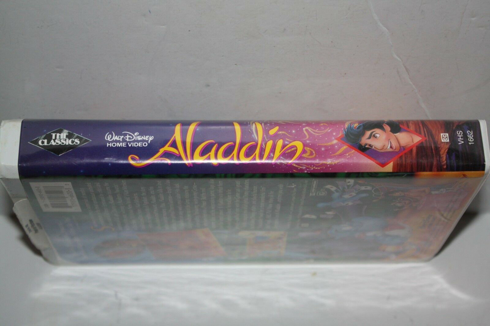 spine of Aladdin vhs tape