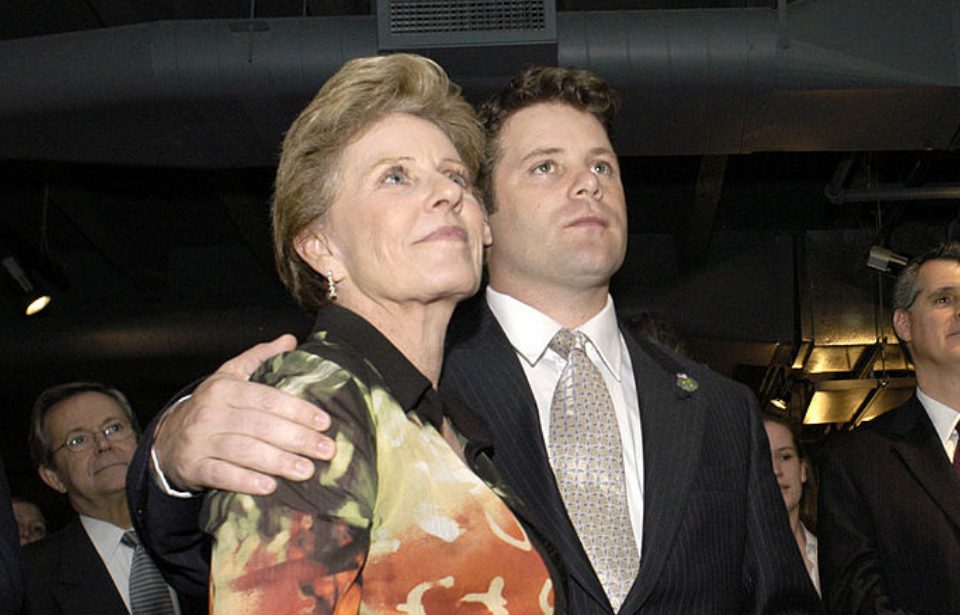 Actor Sean Astin puts his arm around his mother, Patty Duke, at the Creative Coalition's 2004 Capitol Hill Spotlight Awards ceremony March 30, 2004 in Washington, DC.  (Photo Credit: David S. Holloway/Getty Images)