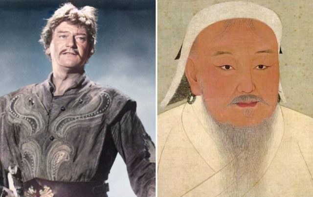 John Wayne as Genghis Khan + Artist's portrait of Genghis Khan