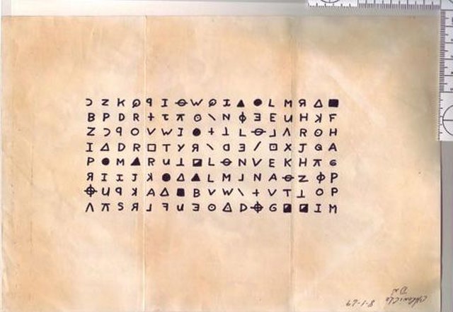 Cypher written in blue ink
