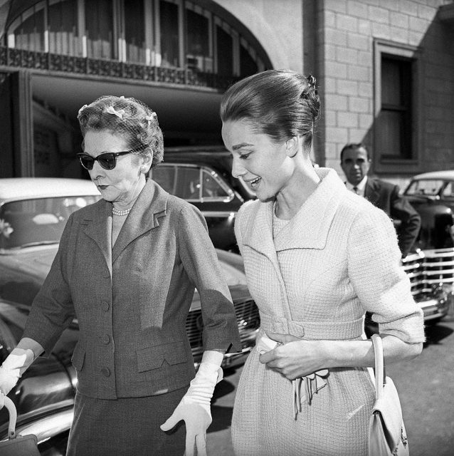 Baroness Ella van Heemstra walking in Rome with Audrey Hepburn