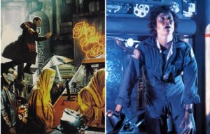 Rick Deckard running + Ellen Ripley looking up