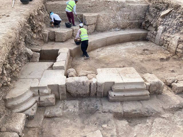 Archaeologists working in the unearthed Doliche temple