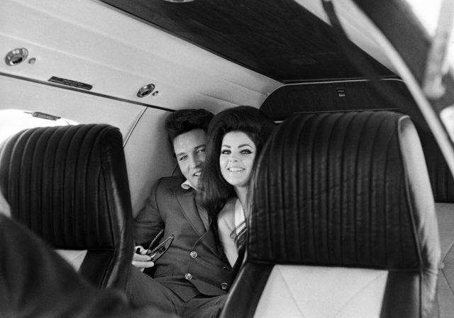 Elvis and Priscilla Presley after their wedding 